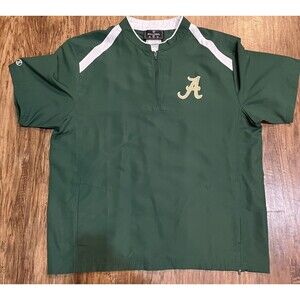 Holloway Windbreaker Jacket Men XL Short Sleeve 1/4 Zip Green A’s MLB Athletics